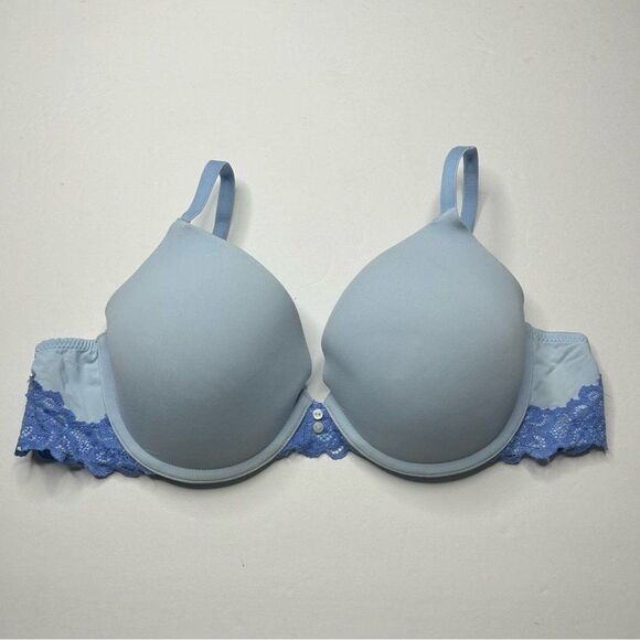 Aerie Soft Blue Molded Cup Bra 34C Lace Detail - Picture 6 of 6